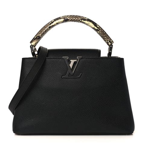 louis vuitton snake skin|LOUIS VUITTON Taurillon Snakeskin Capucines MM Black.